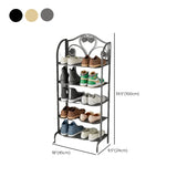 Elegant Gold Metal Floor Shoe Rack 4-Tier Storage Shelf Image - 15