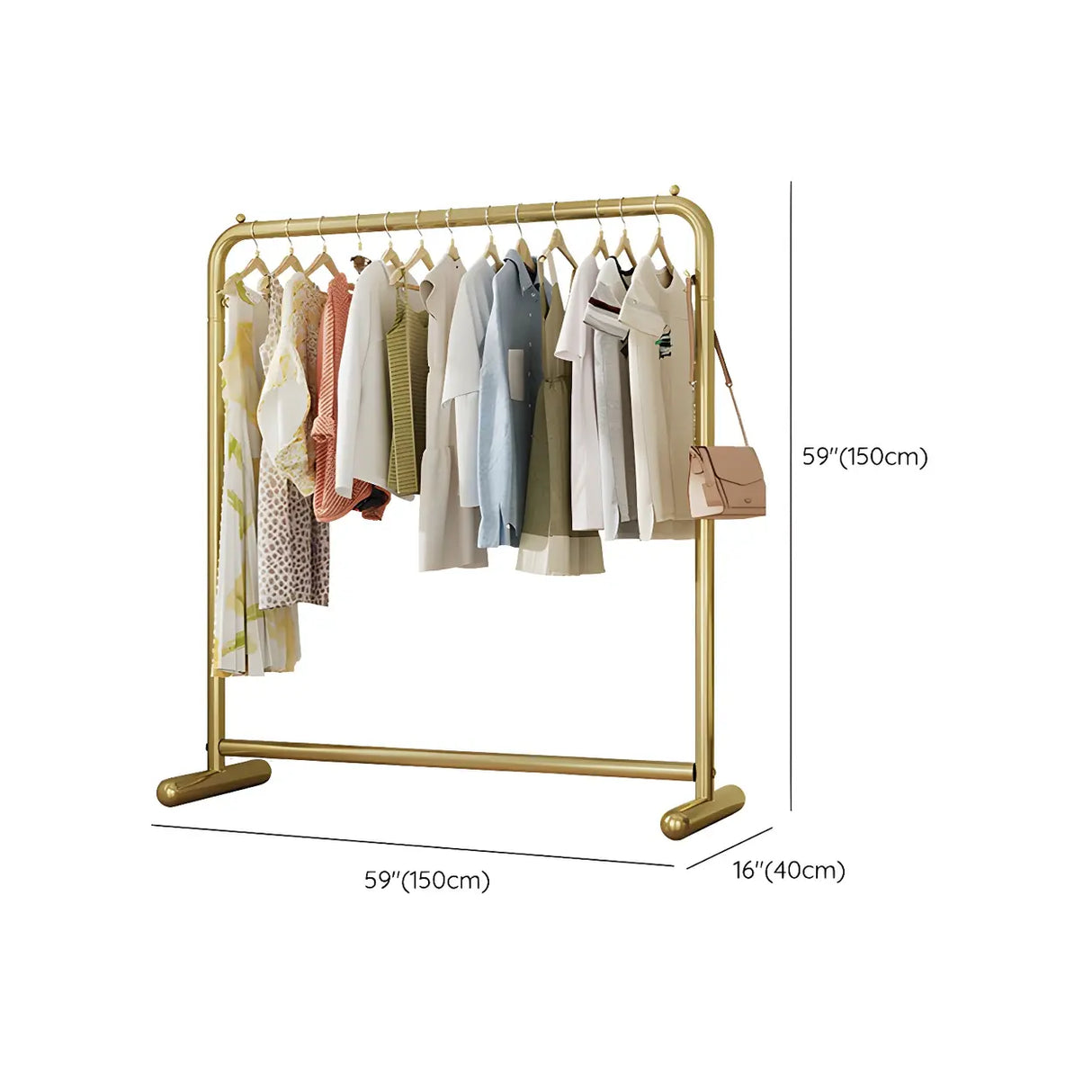 Elegant Gold Metal Freestanding Large Hanging Coat Rack Image - 12