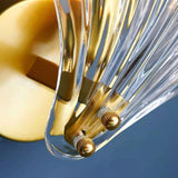 Elegant Gold Seashell Glass Vanity Wall Light Image - 12