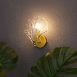 Elegant Gold Seashell Glass Vanity Wall Light Image - 5