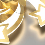 Elegant Gold Star LED Flush Ceiling Fan with Light Image - 13