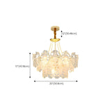 Elegant Gold Tiered Clear Glass Intricate Lace Chandelier #size