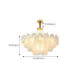 Elegant Gold Tiered Clear Glass Intricate Lace Chandelier Image - 14