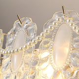 Elegant Gold Tiered Clear Glass Intricate Lace Chandelier Image - 9