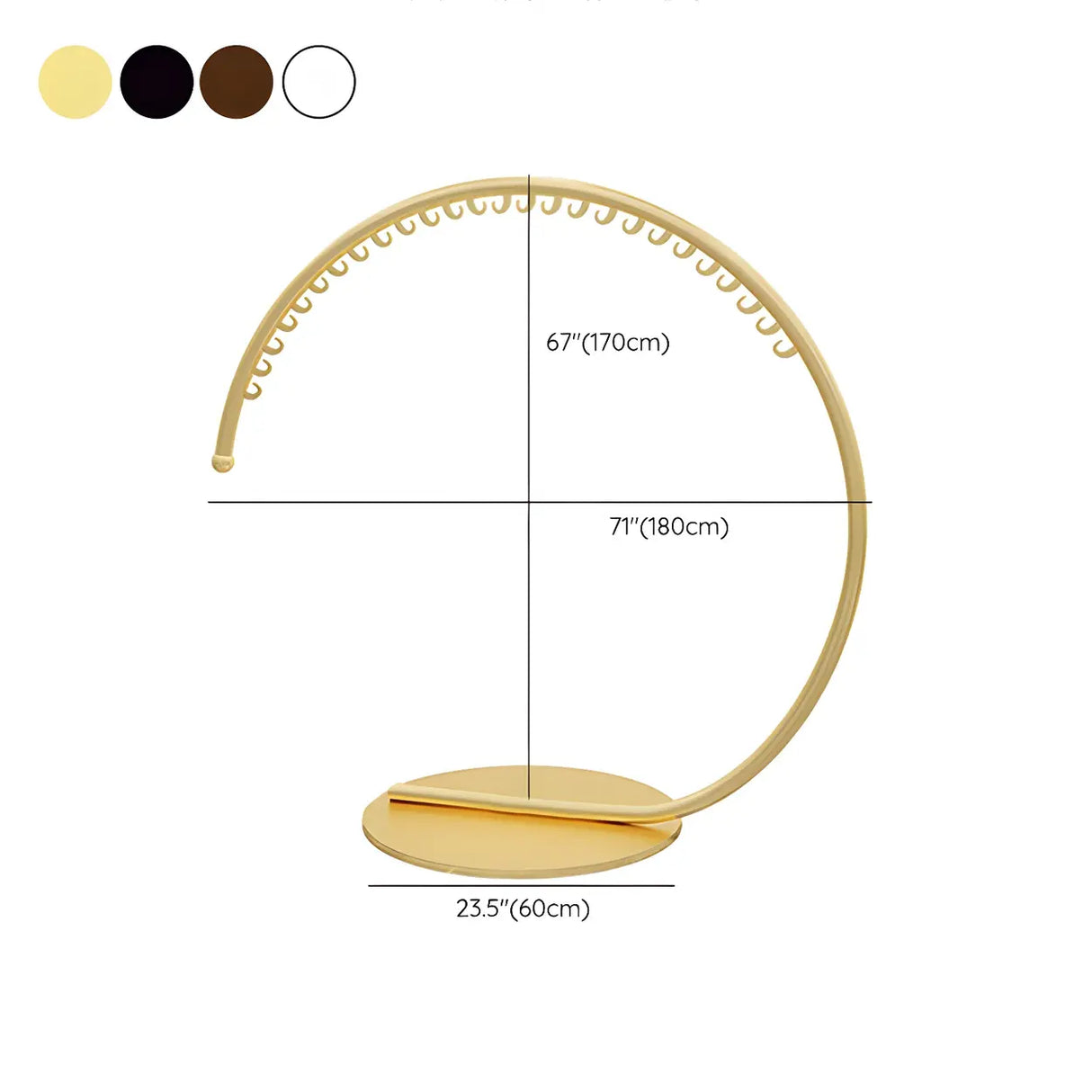 Elegant Golden Metal Arch Hooks Freestanding Coat Rack Image - 15