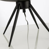 Elegant Grey Glass Shade Metal Tripod Base Table Lamp Image - 13