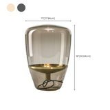 Elegant Grey Glass Shade Metal Tripod Base Table Lamp Image - 15