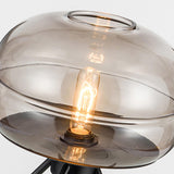 Elegant Grey Glass Shade Metal Tripod Base Table Lamp Image - 8