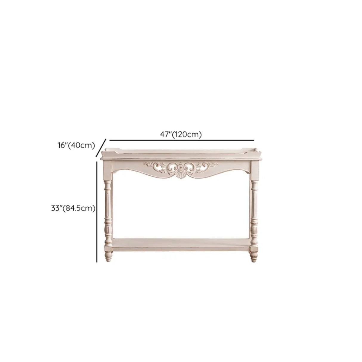 Elegant Half Circle Wood Standard Console Table with Shelf 