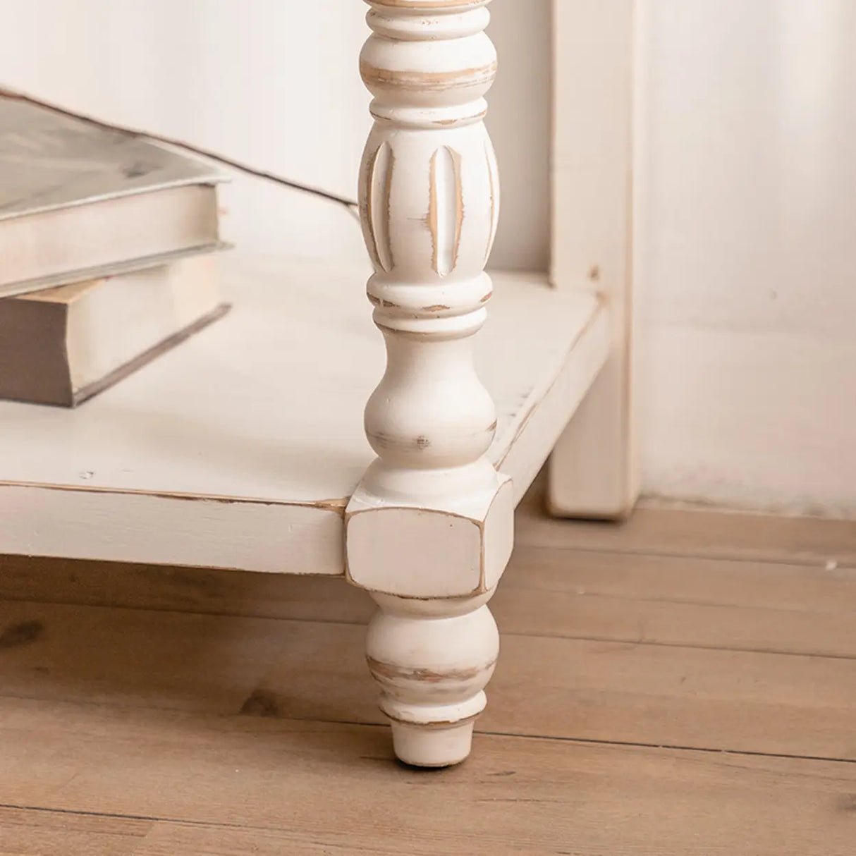 Elegant Half Circle Wood Standard Console Table with Shelf Image - 8