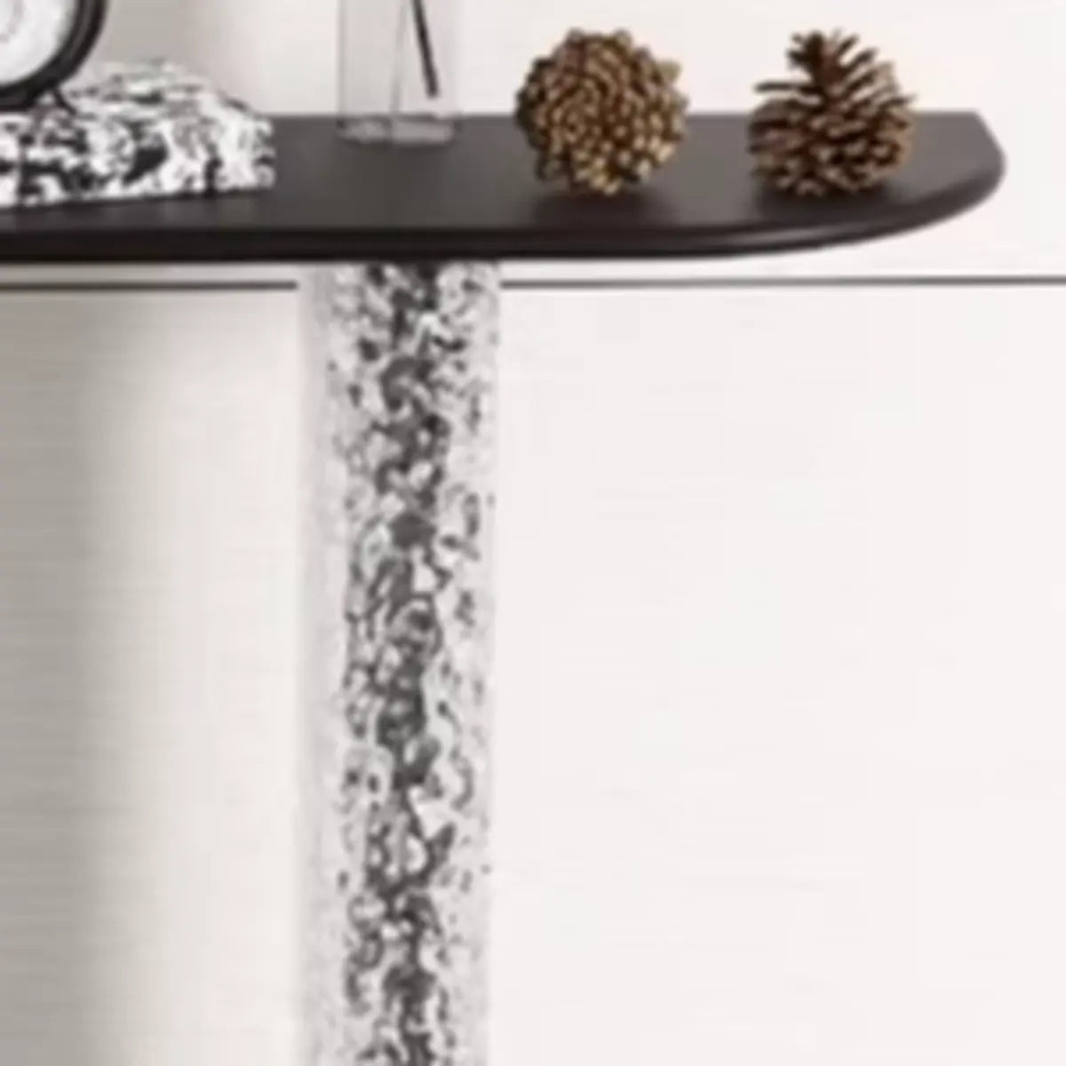 Elegant Half Moon Clear Acrylic Pedestal Console Table Image - 5