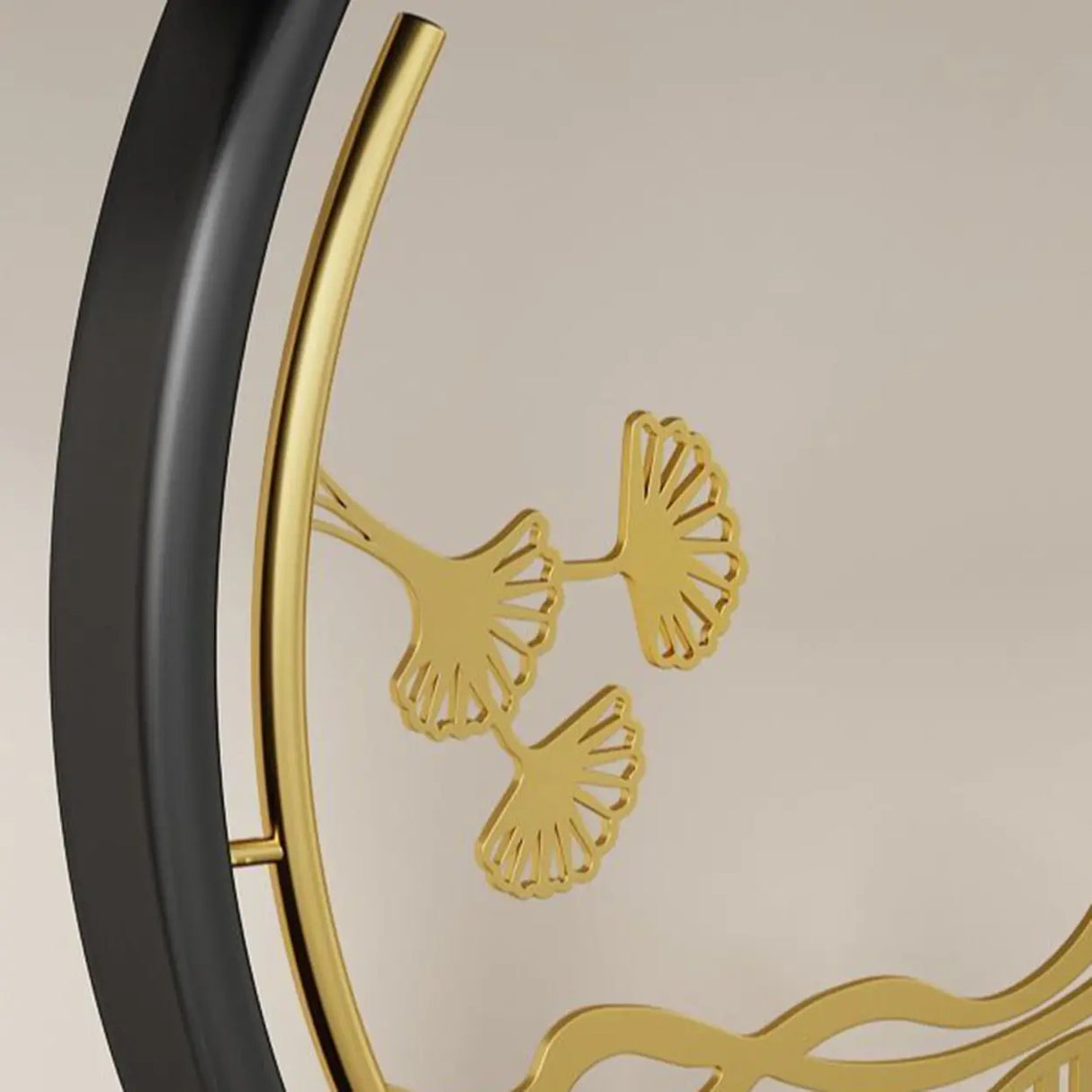 Elegant Half Moon Stone Top Gold Abstract Console Table Image - 10