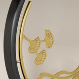 Elegant Half Moon Stone Top Gold Abstract Console Table Image - 10