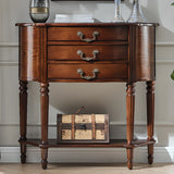 Elegant Half Round Wood Console Table with Drawers Image - 1