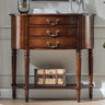 Elegant Half Round Wood Console Table with Drawers Image - 1