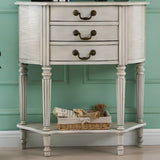 Elegant Half Round Wood Console Table with Drawers Image - 2