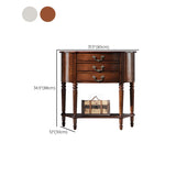 Elegant Half Round Wood Console Table with Drawers #size