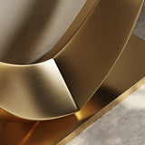 Elegant Heart Base Stone Top Gold Accent Console Table Image - 8