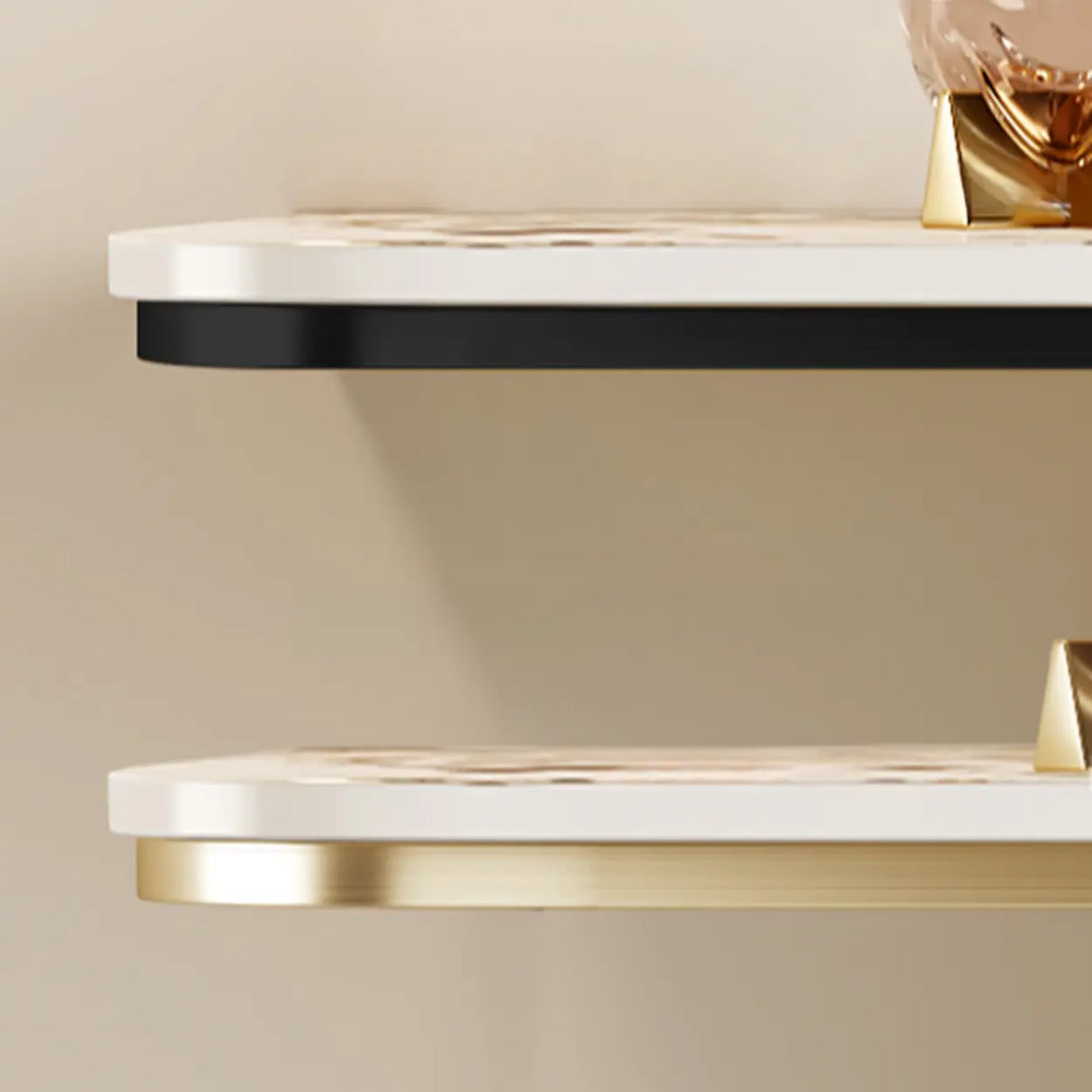 Elegant Heart Base Stone Top Gold Accent Console Table Image - 9