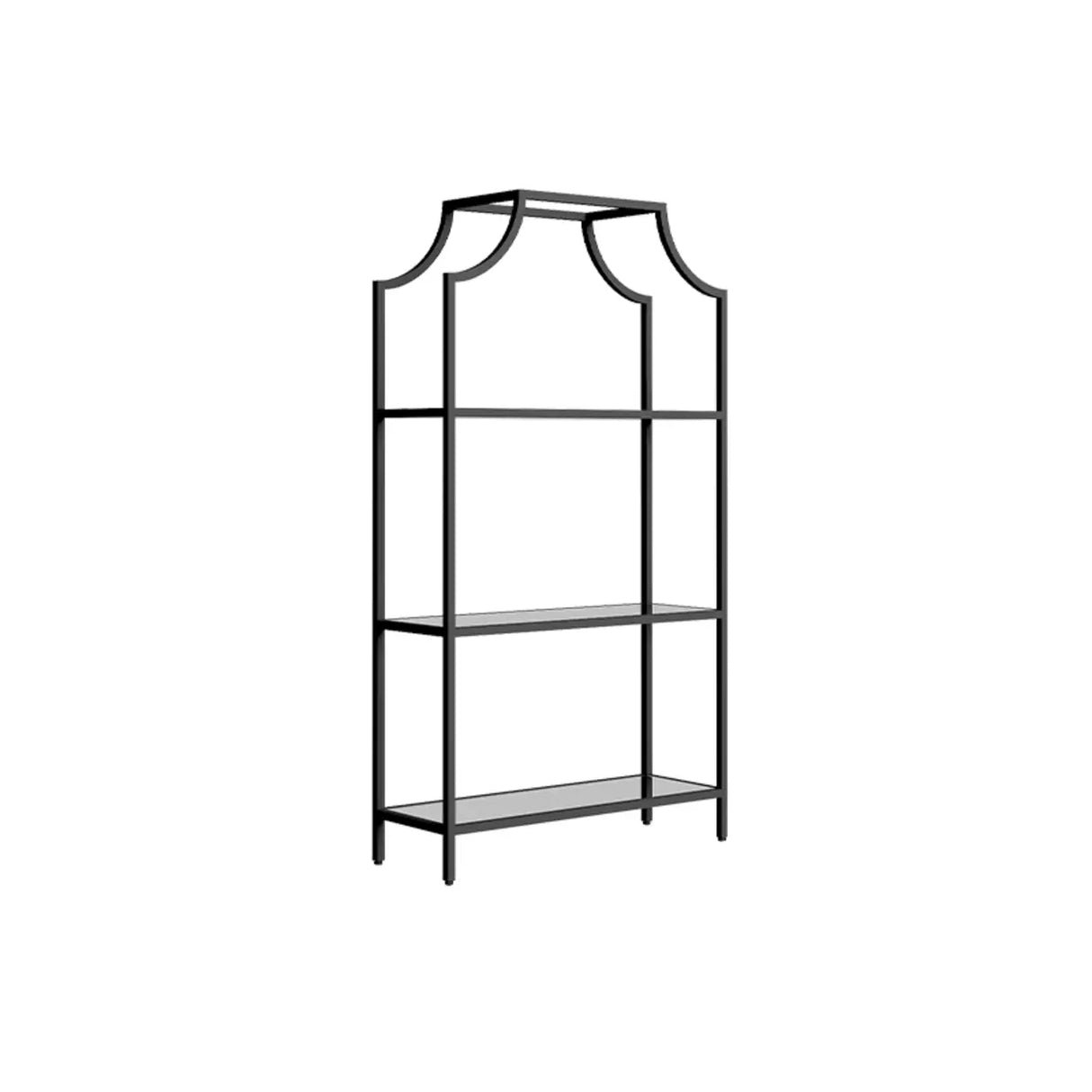 Elegant Iron Framed Open Back Display Bookshelf White Image - 11