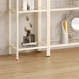 Elegant Iron Framed Open Back Display Bookshelf White Image - 12