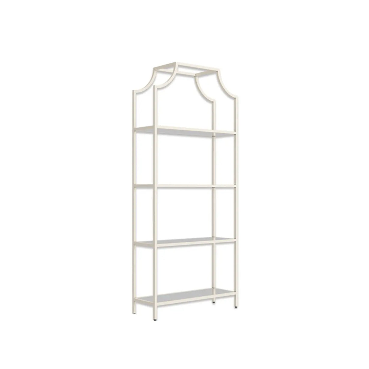 Elegant Iron Framed Open Back Display Bookshelf White Image - 13
