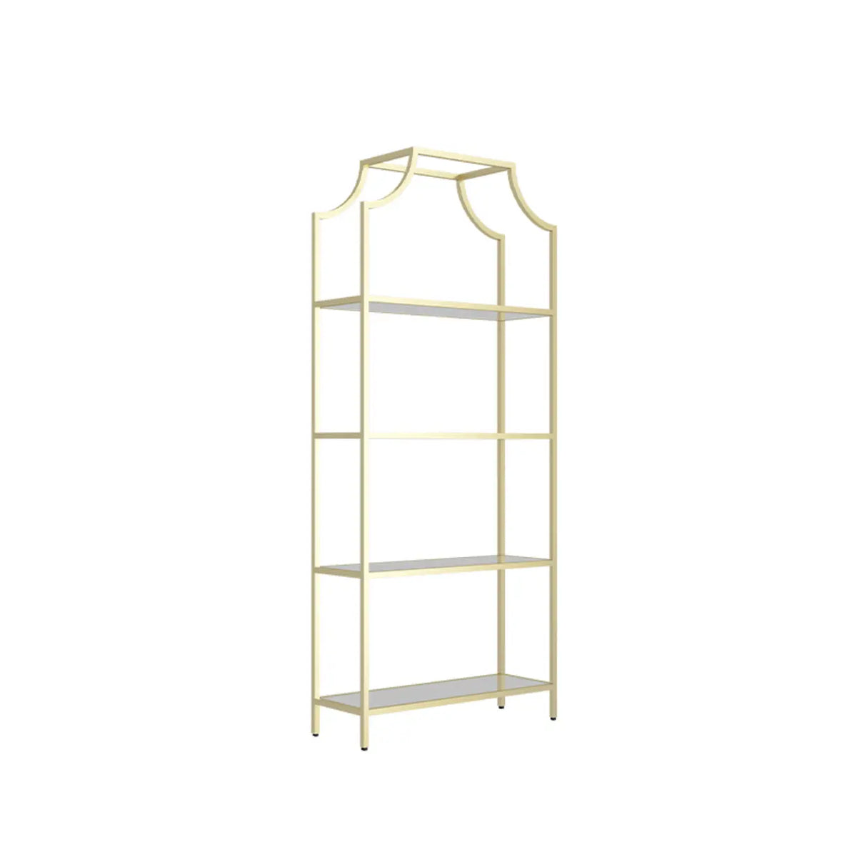 Elegant Iron Framed Open Back Display Bookshelf White Image - 14