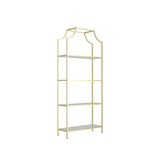 Elegant Iron Framed Open Back Display Bookshelf White Image - 14