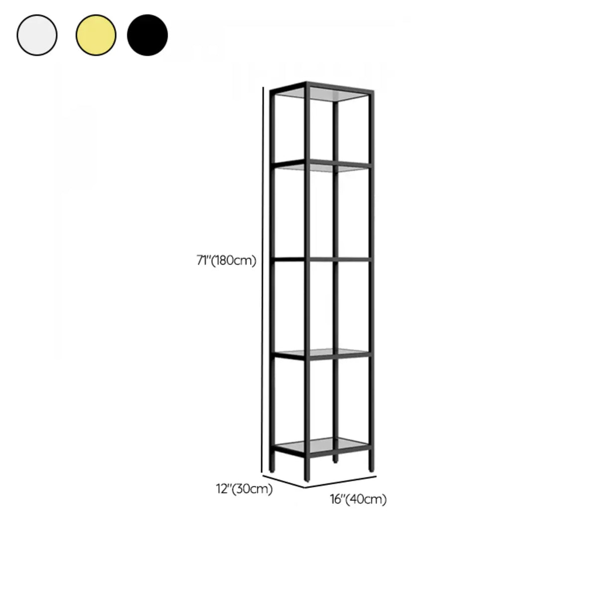 Elegant Iron Framed Open Back Display Bookshelf White 