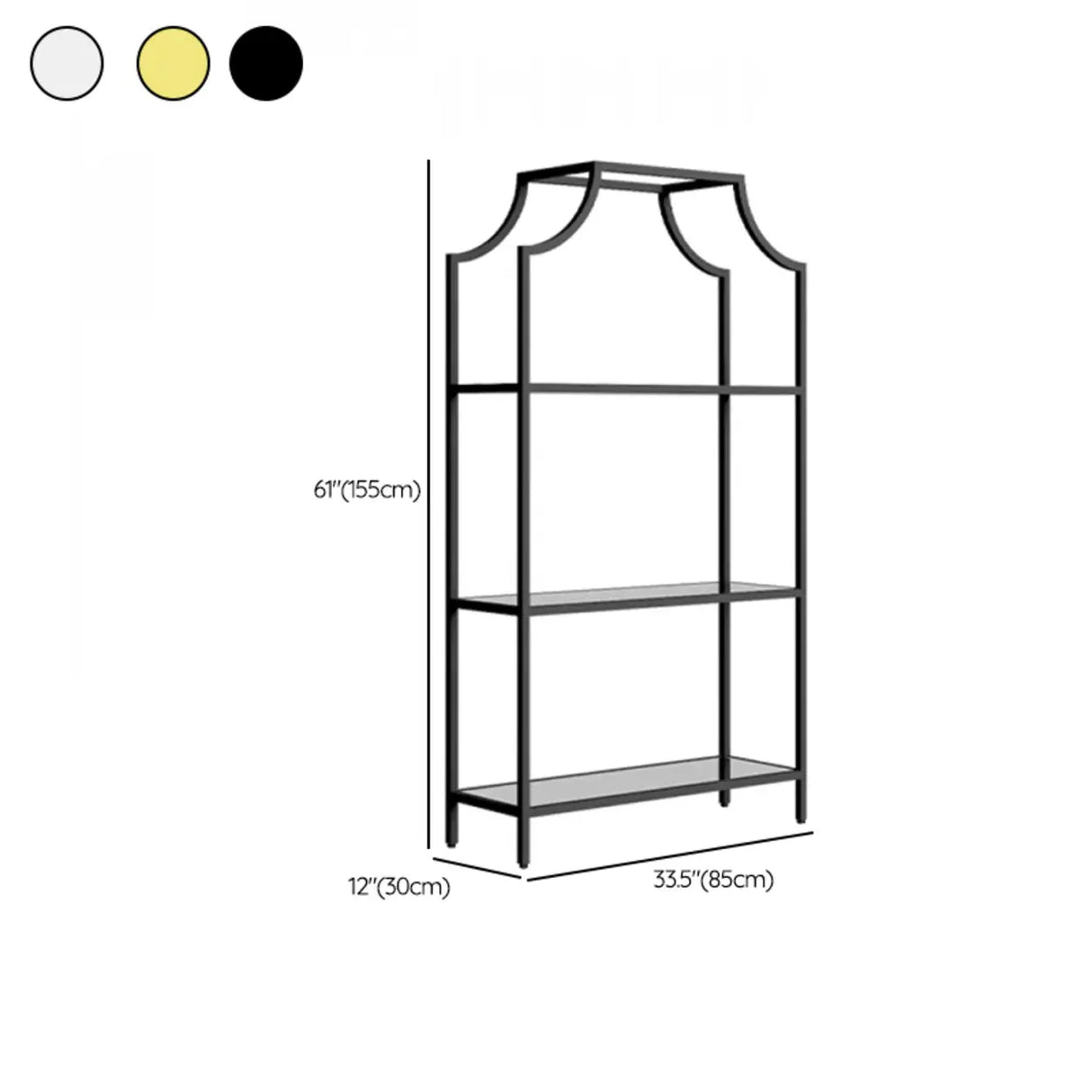 Elegant Iron Framed Open Back Display Bookshelf White Image - 17