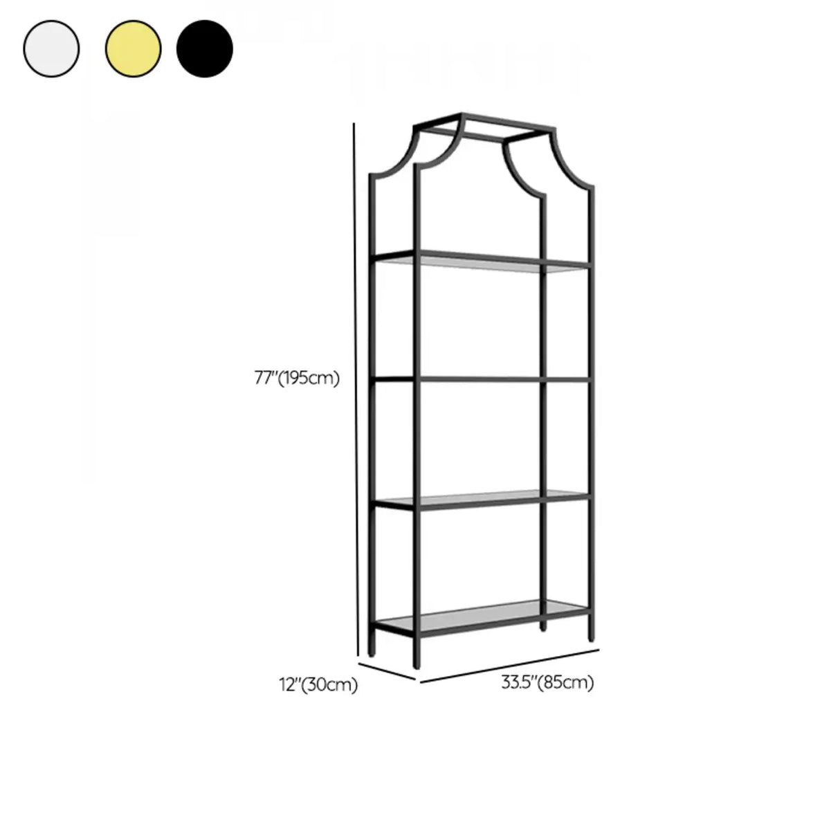 Elegant Iron Framed Open Back Display Bookshelf White Image - 18
