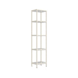 Elegant Iron Framed Open Back Display Bookshelf White Image - 2