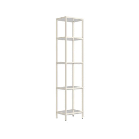 Elegant Iron Framed Open Back Display Bookshelf White Image - 2