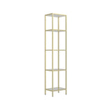 Elegant Iron Framed Open Back Display Bookshelf White Image - 3