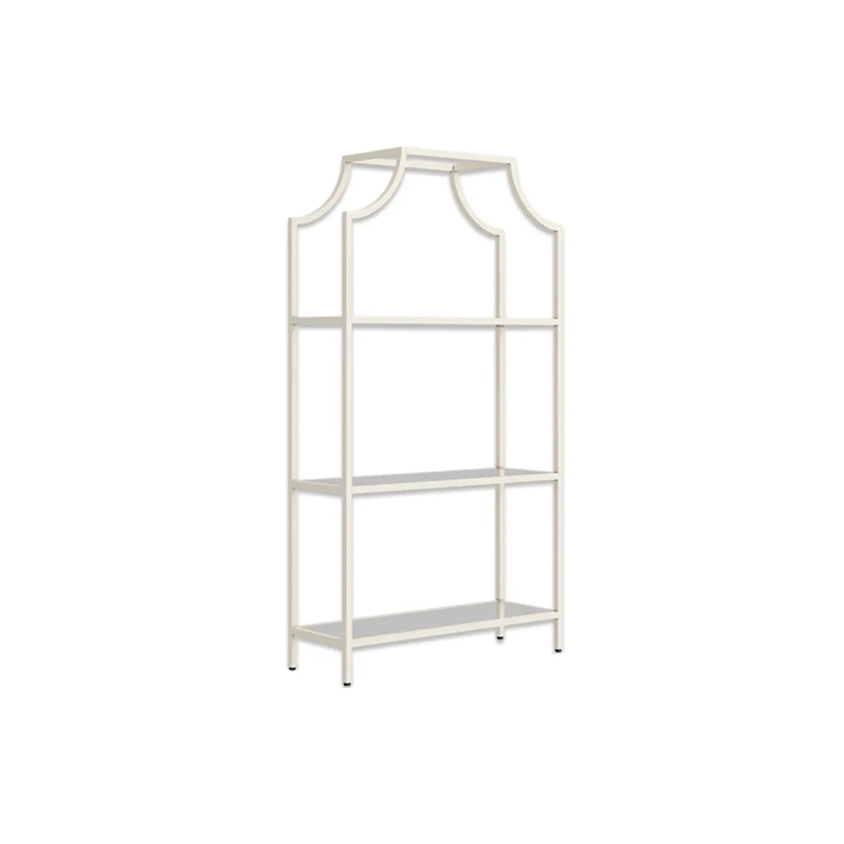 Elegant Iron Framed Open Back Display Bookshelf White Image - 7