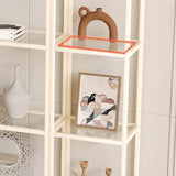 Elegant Iron Framed Open Back Display Bookshelf White Image - 8