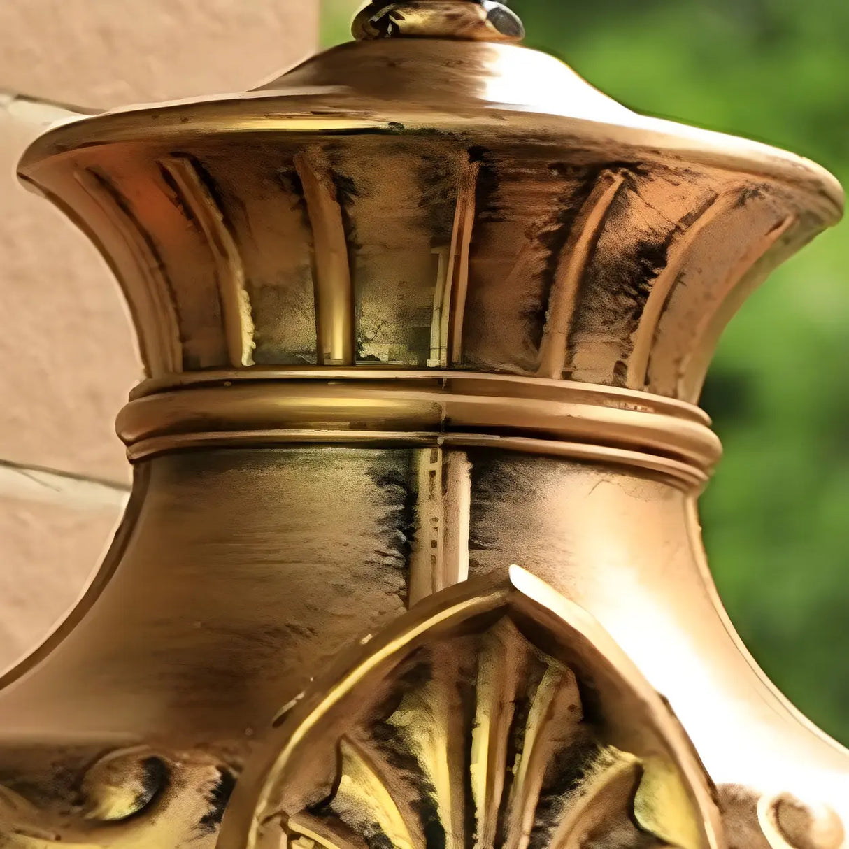 Elegant Lantern Bronze Glass Outdoor LED Wall Lamp Image - 6
