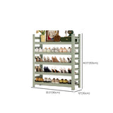 Elegant Layered Mint Green Metal Shoe Storage Rack Entryway Image - 24