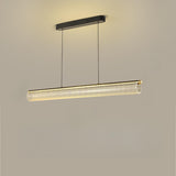 Elegant Linear Glass Cylinder Island Pendant Light Image - 10