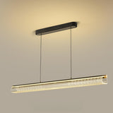 Elegant Linear Glass Cylinder Island Pendant Light Image - 13
