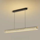 Elegant Linear Glass Cylinder Island Pendant Light Image - 13
