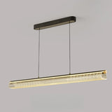 Elegant Linear Glass Cylinder Island Pendant Light Image - 17