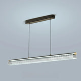 Elegant Linear Glass Cylinder Island Pendant Light Image - 19
