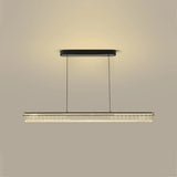 Elegant Linear Glass Cylinder Island Pendant Light Image - 6