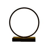 Elegant Lotus Black Geometric Frame Decor Table Lamp Image - 3