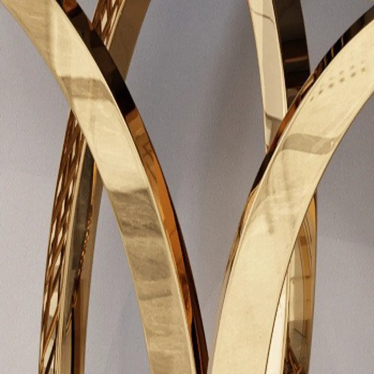 Elegant Marble Geometric Gold Standard Console Table Image - 7