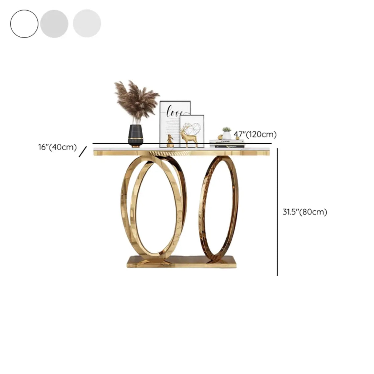 Elegant Marble Geometric Gold Standard Console Table 