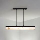 Elegant Marble Linear Adjustable Island Pendant Light Image - 10