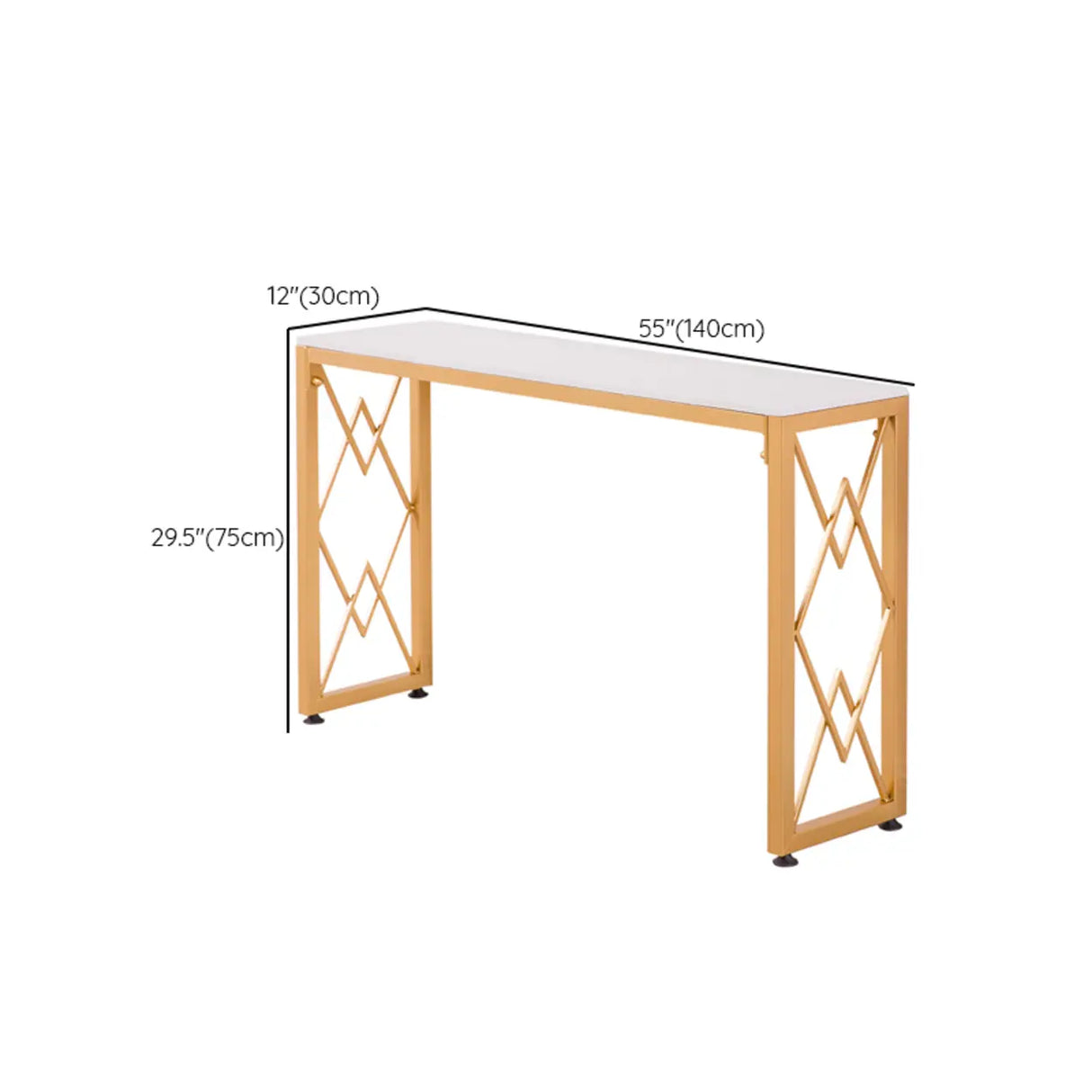Elegant Marble Rectangular Gold Metal Base Console Table Image - 12