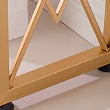 Elegant Marble Rectangular Gold Metal Base Console Table Image - 4